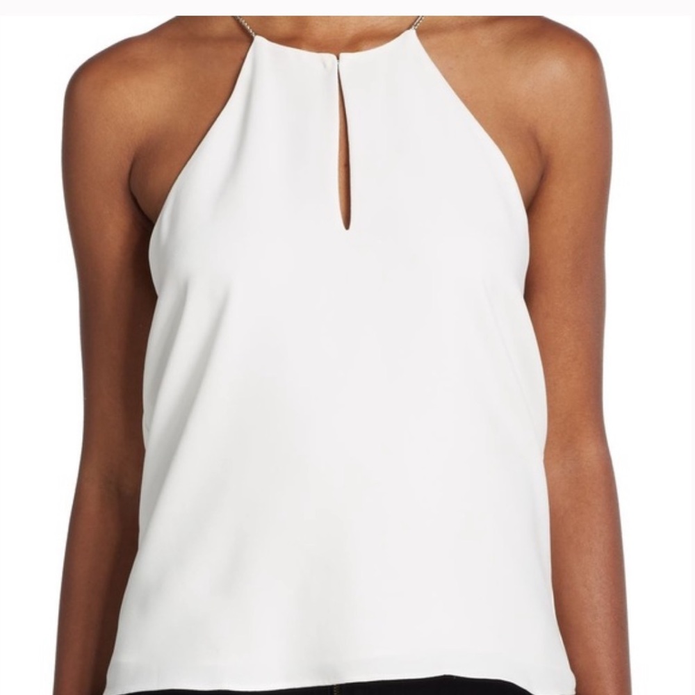 White Parker Top with Chain Straps